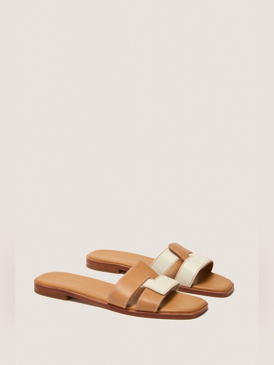 Tuckernuck Shoes - TUCKERNUCK Leather Muse Sandals -Cognac and White- Size 7